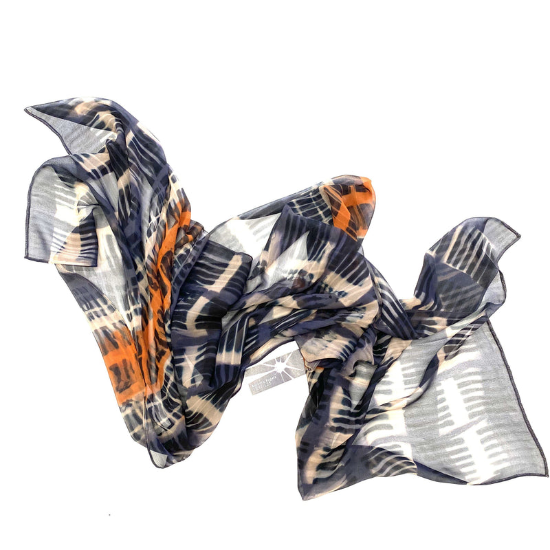 Barbara Rogers —  Shibori Dyed Silk Scarf - Australian made Textiles 
