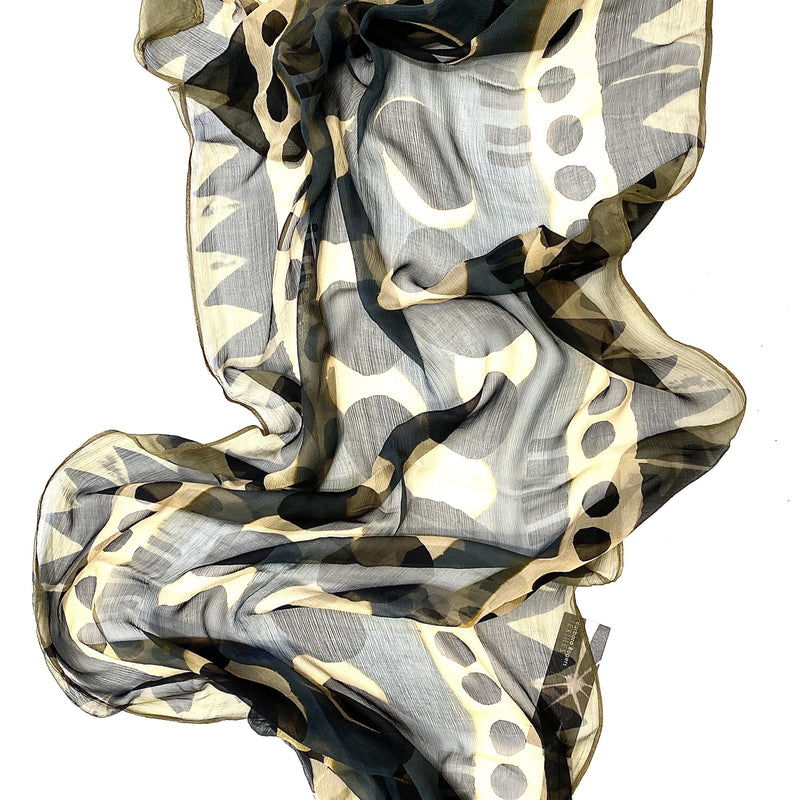 Barbara Rogers —  Shibori Dyed Silk Scarf - Australian made Textiles 