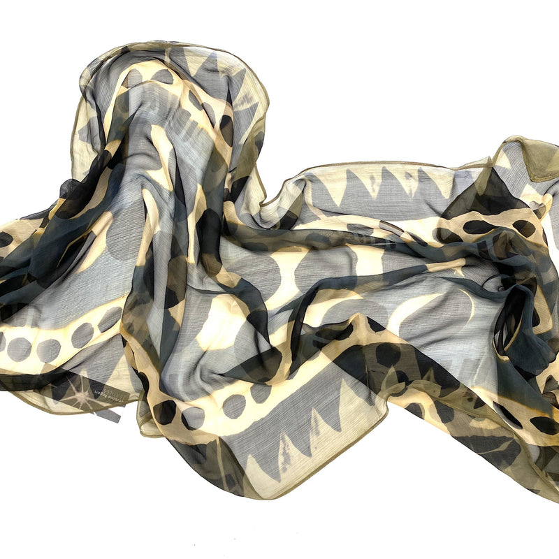 Barbara Rogers —  Shibori Dyed Silk Scarf - Australian made Textiles 