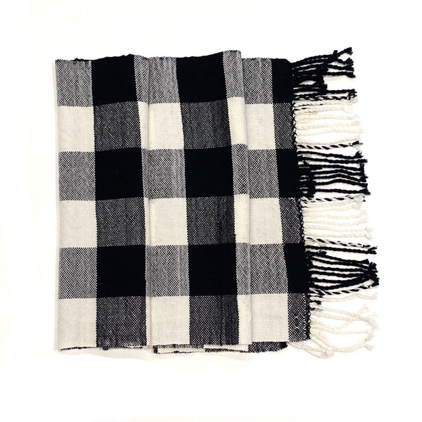 Beck Jobson — Handwoven Merino Check Throw | Wrap in Black and White Textiles Beck Jobson | Craft