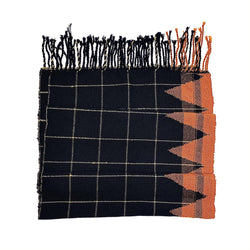 Beck Jobson — Handwoven Merino Throw | Wrap in Black and Terracotta Textiles Beck Jobson | Craft