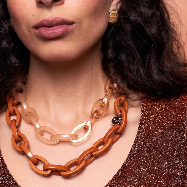 Bianca Mavrick — Trio Gradient Chain Necklace in Peach Jewellery BIANCA MAVRICK | Craft