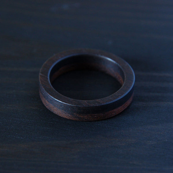 Brendon Collins — 'Jupiter' Indian Rosewood and Ebony Ring - Australian made Jewellery 