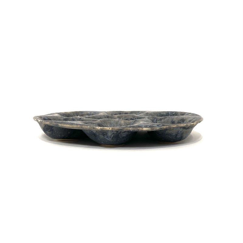Christopher Plumridge — '6' Oyster Plate in Black Crystal Matte Ceramics Christopher Plumridge | Craft