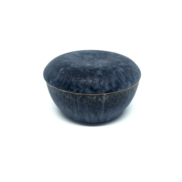 Christopher Plumridge  — Black Crystal Matte Lidded Salt Cellar - Australian made Ceramics 