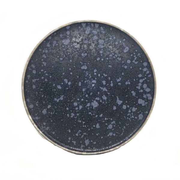 Christopher Plumridge, Claystone Pottery — Black Crystal Matte Side Plate - Australian made Ceramics 