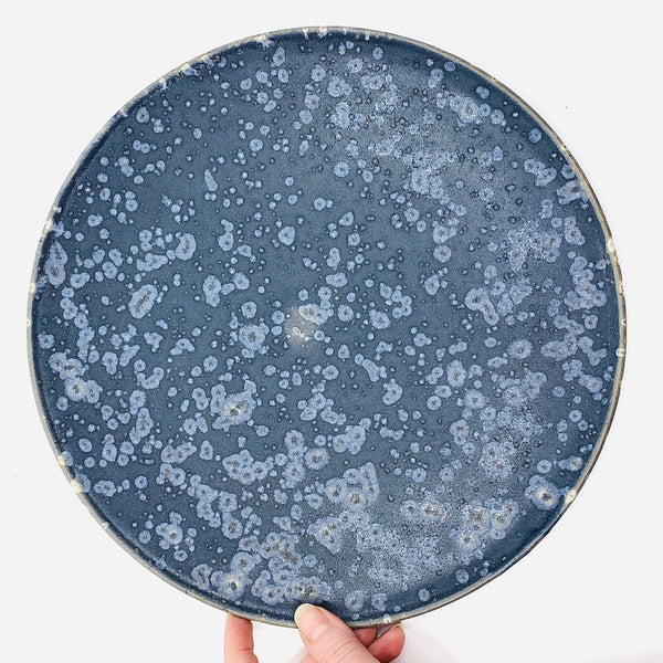 Christopher Plumridge, Claystone Pottery — Black Crystal Matte Dinner Plate - Australian made Ceramics 