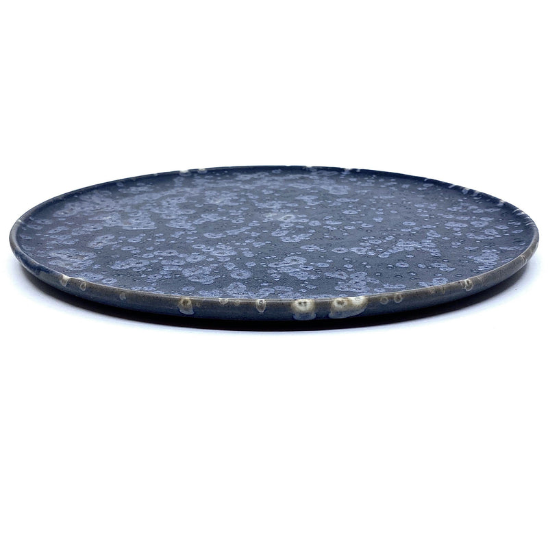 Christopher Plumridge, Claystone Pottery — Black Crystal Matte Dinner Plate - Australian made Ceramics 