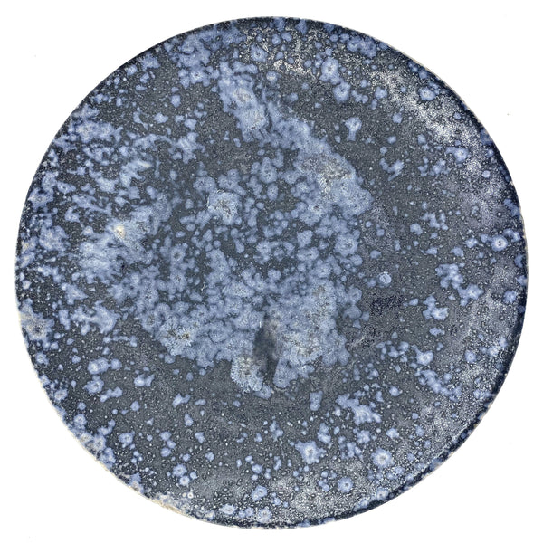 Christopher Plumridge, Claystone Pottery — Black Crystal Matte Raised Angle Serving Plate - Australian made Ceramics 