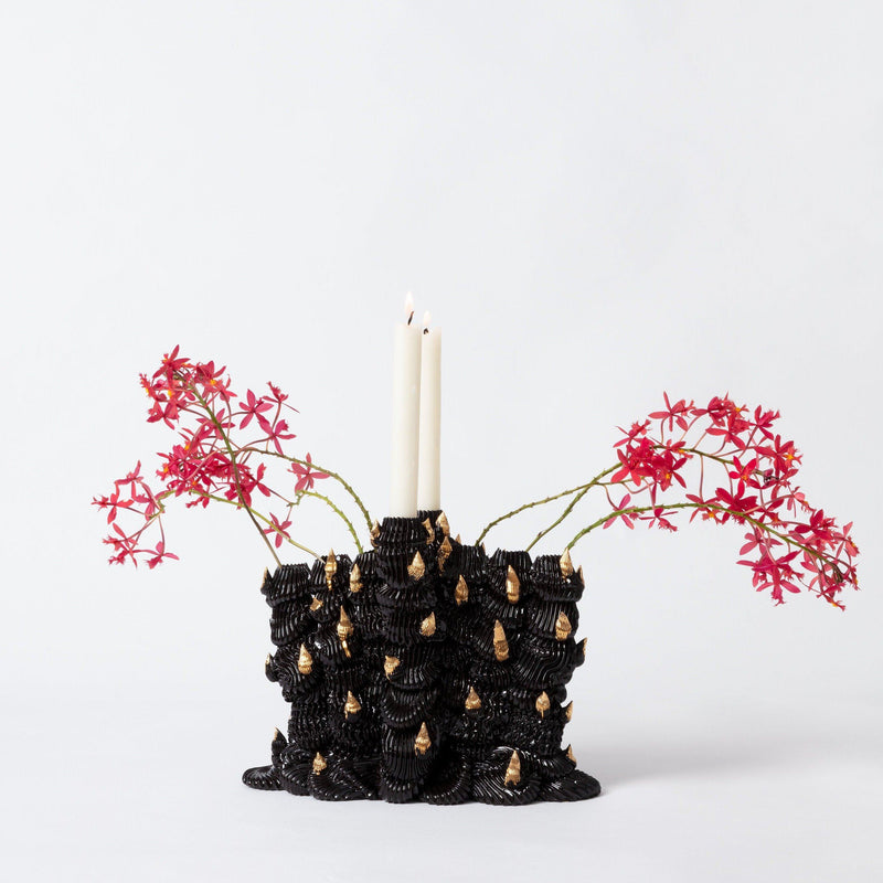 Ebony Russell — 8 Spouted Sculptural Flower Vase With Gold Lustre Ceramics Ebony Russell | Craft