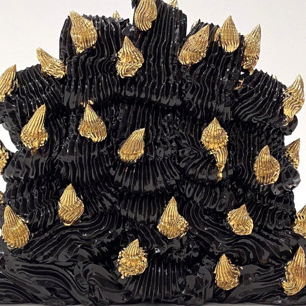Ebony Russell — ‘Quintal Flower Vase' Sculpture with Gold Twirls Ceramics Ebony Russell | Craft