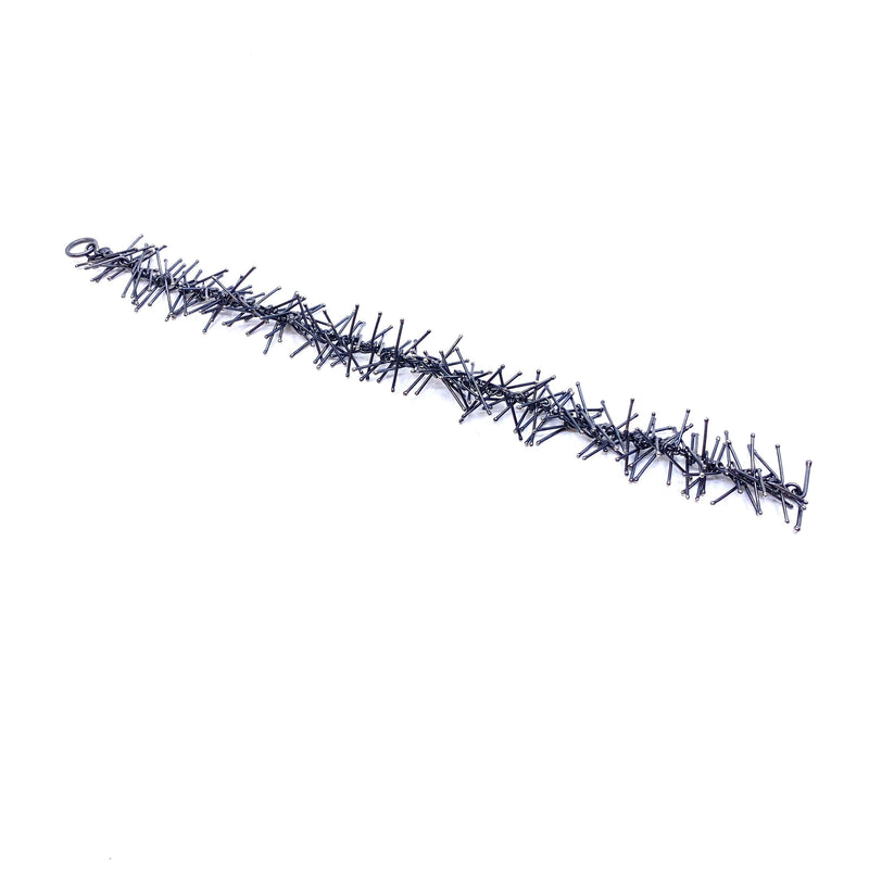 Felicity Large — Oxidised Silver Pin Bracelet - Australian made Jewellery 