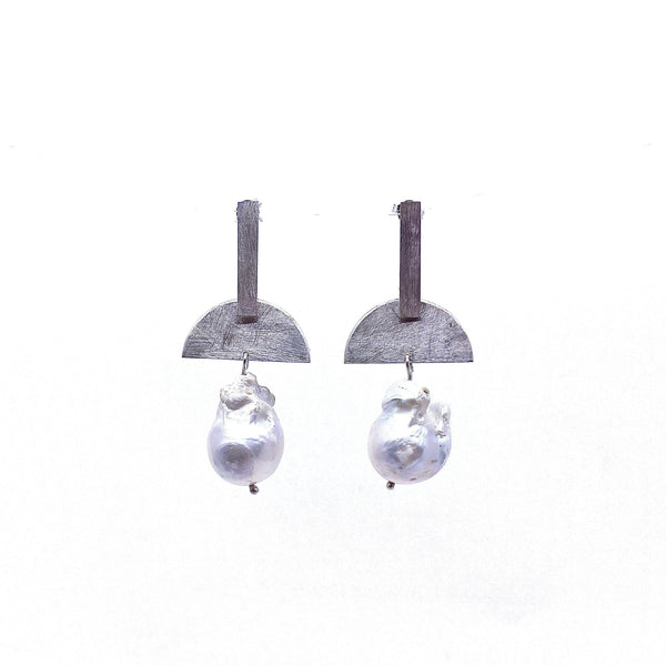 Fiona Watkins — Half Circle Baroque Pearl Earrings Jewellery Caracus by Fiona Watkins | Craft