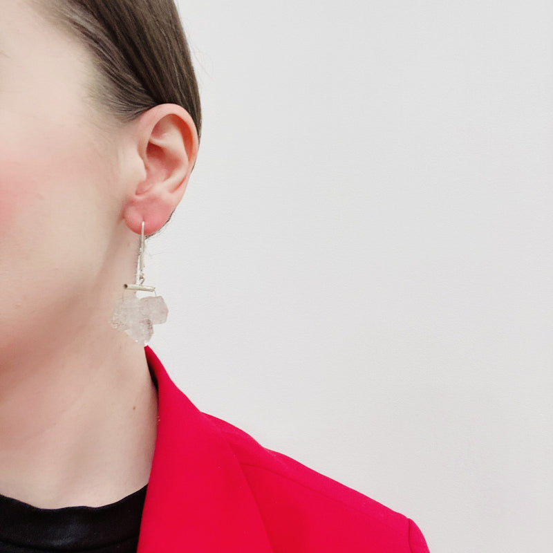 Fiona Watkins — Quartz Hanging Cube Earrings Jewellery Caracus by Fiona Watkins | Craft