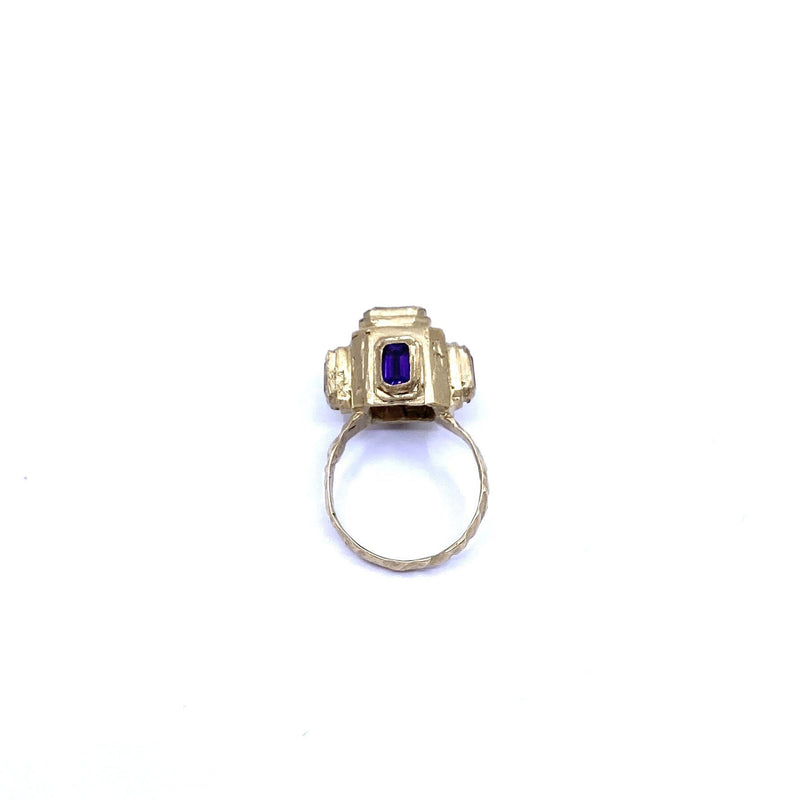 Juan Castro —'Atropos' Ring in 9ct Yellow Gold, Amethyst and Green Tourmaline Jewellery Juan Castro | Craft