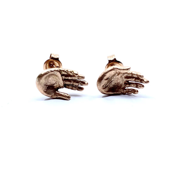 Justine Austen — Pink Gold Hand Stud Earrings - Australian made Jewellery 