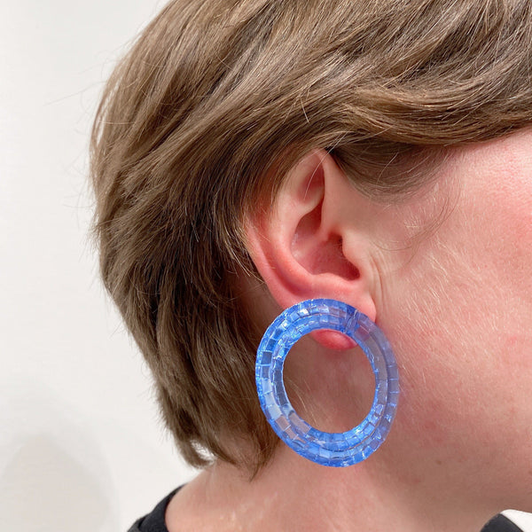 Kath Inglis — Large Waterhole Stud Earrings in Blue Jewellery Kath Inglis | Craft