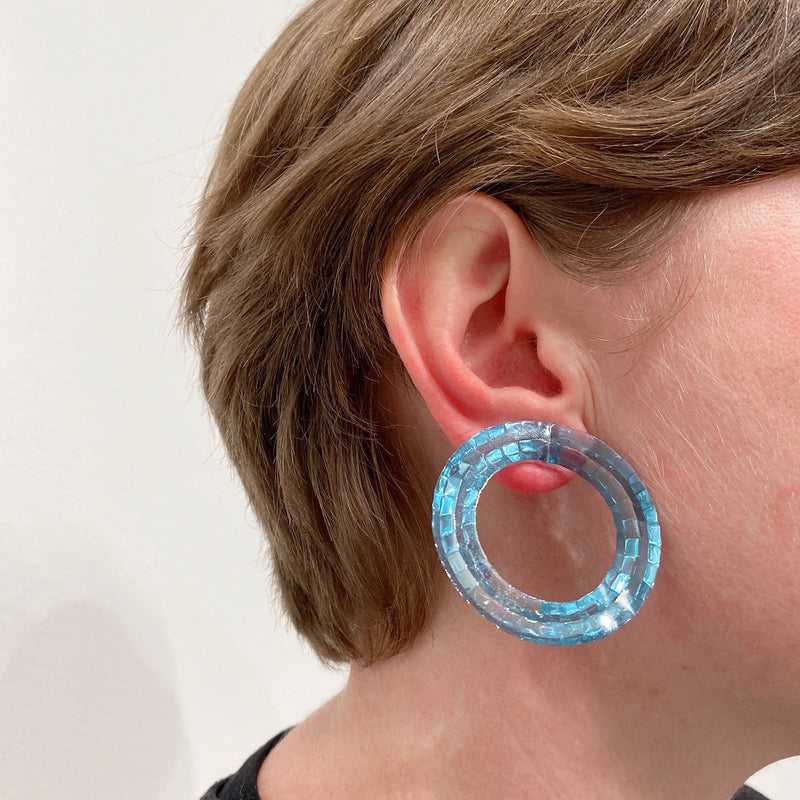 Kath Inglis — Large Waterhole Stud Earrings in Teal Jewellery Kath Inglis | Craft