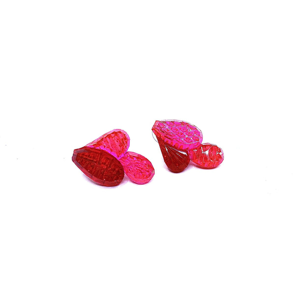 Kath Inglis — Prickly Pear Stud Earrings in Pink and Red Jewellery Kath Inglis | Craft