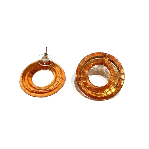 Kath Inglis — Small Waterhole Stud Earrings in Orange Jewellery Kath Inglis | Craft