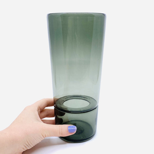 Katie-Ann Houghton — Hand Blown Smoke Grey 'Wrangler' Glass Vase - Australian made Glass 