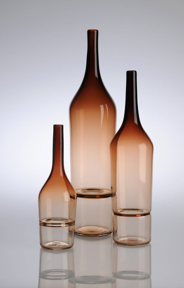 Katie-Ann Houghton — Medium Tea 'Drop Bottle' Sculpture | Vase - Australian made Glass 