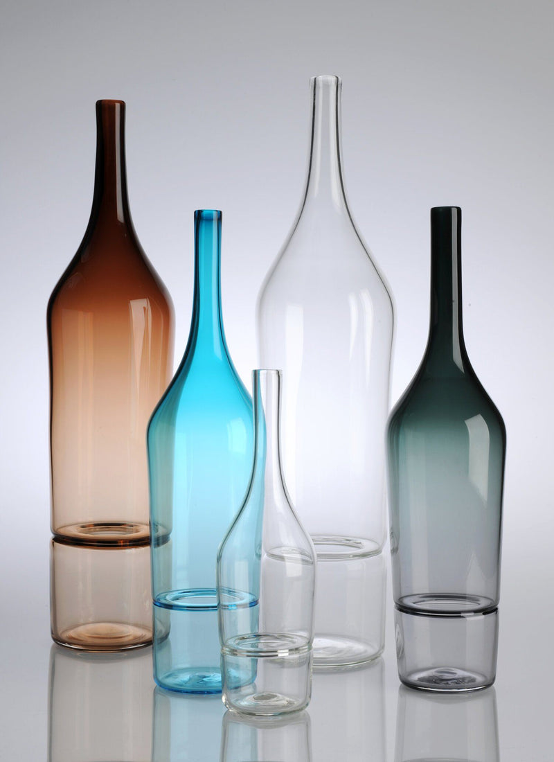 Katie-Ann Houghton — Small Teal 'Drop Bottle' Sculpture | Vase - Australian made Glass 