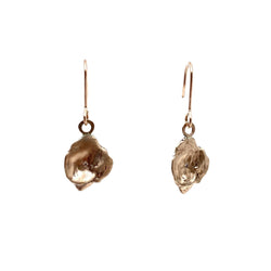 Mary Odorcic — Large 9ct Rose Gold 'Keshi' Hook Earrings with 1mm Champagne Diamonds - Australian made Jewellery 
