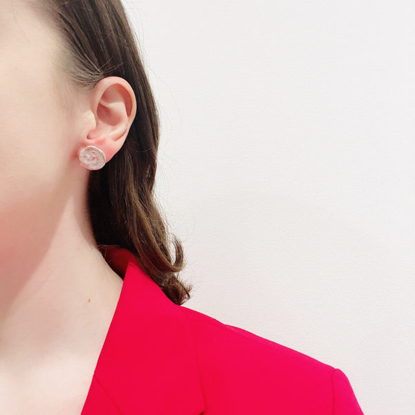 Mary Odorcic — Large Sterling Silver 'Keshi' Stud Earrings - Australian made Jewellery 