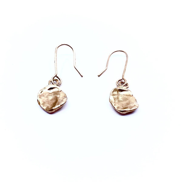 Mary Odorcic — Small 9ct Rose Gold 'Keshi' Hook Earrings - Australian made Jewellery 
