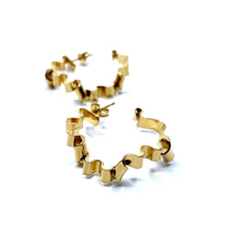 Rhiannon Smith, Two Hills — Earrings No.27 Gold - Australian made Jewellery 