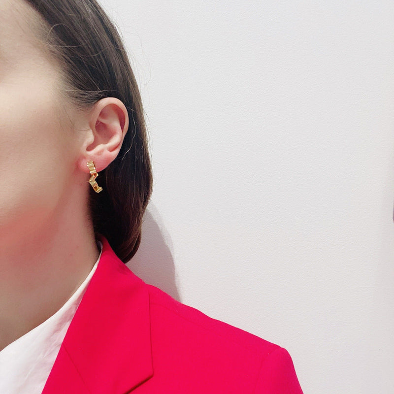 Rhiannon Smith, Two Hills — Earrings No.32 Gold - Australian made Jewellery 