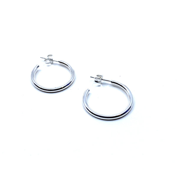 Rhiannon Smith, Two Hills — Hoop Earrings Silver - Australian made Jewellery 