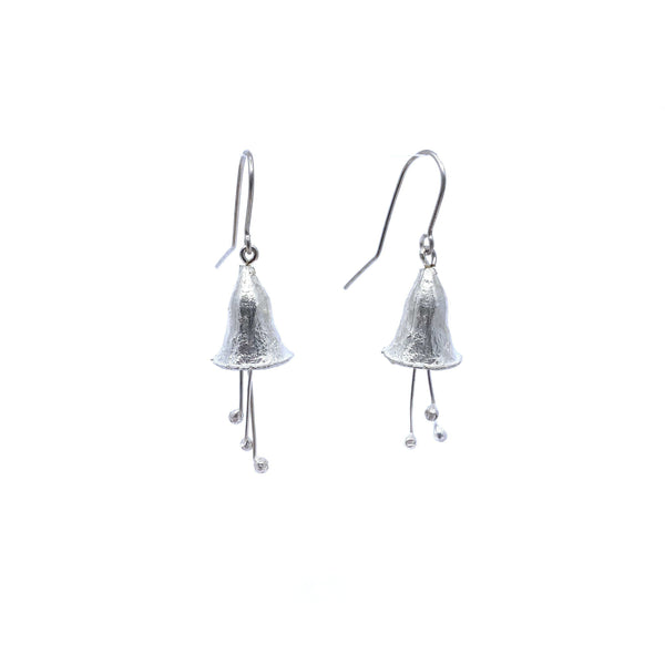 Sunggee Min - Silver Eucalyptus Bell Earrings - Australian made Jewellery 