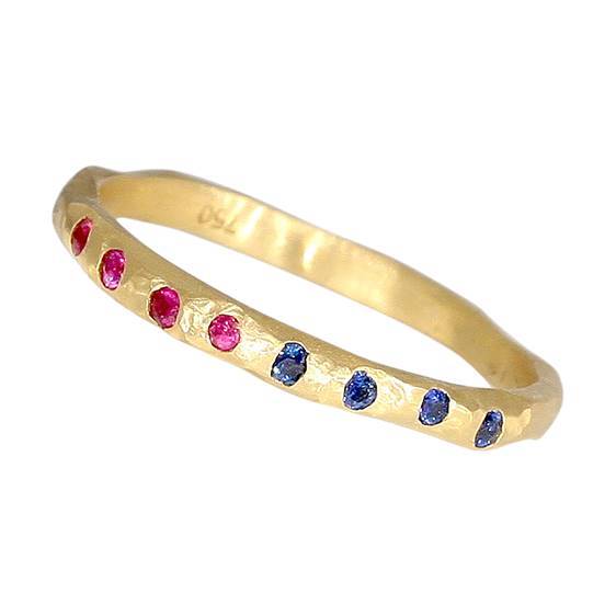 Taë Schmeisser — Radiance Ring in 18ct Yellow Gold with Rubies and Sapphires - Australian made Jewellery 