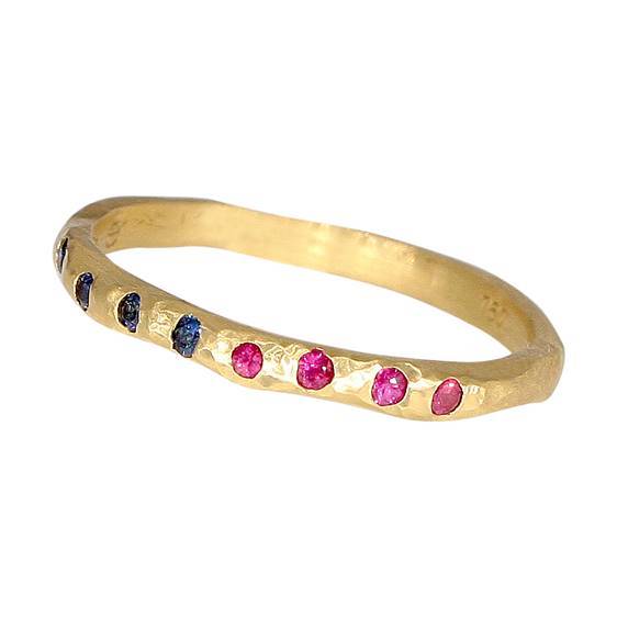 Taë Schmeisser — Radiance Ring in 18ct Yellow Gold with Rubies and Sapphires - Australian made Jewellery 