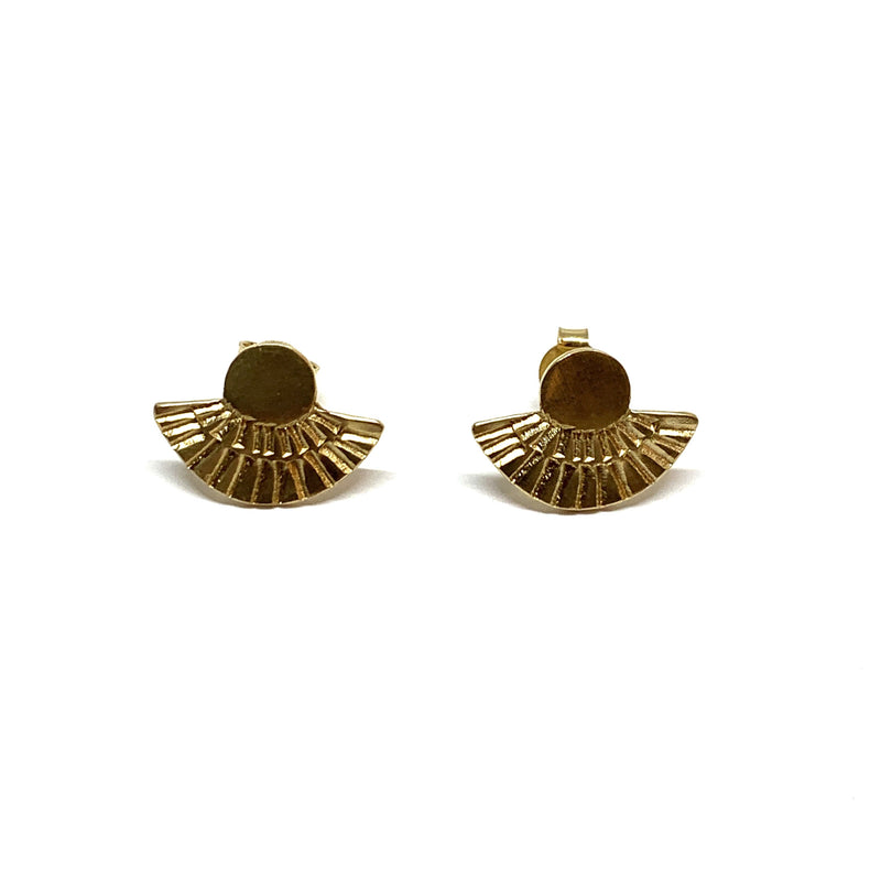 Tara Lofhelm — Fan Out Gold Plated Stud Earrings - Australian made Jewellery 