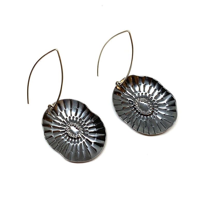 Tara Lofhelm — Noir Bloom Oxidised Sterling Silver Earrings - Australian made Jewellery 