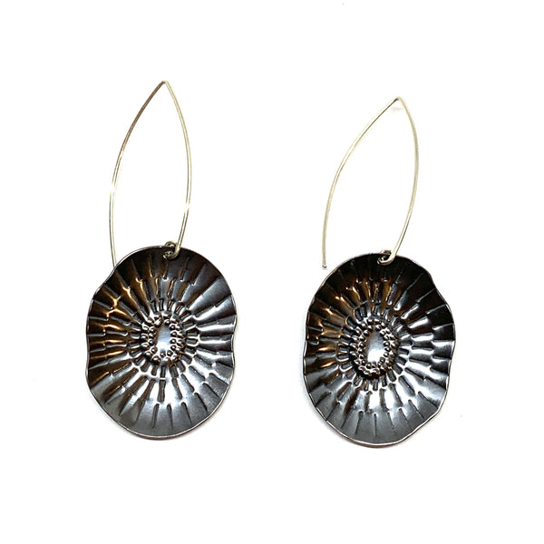 Tara Lofhelm — Noir Bloom Oxidised Sterling Silver Earrings - Australian made Jewellery 