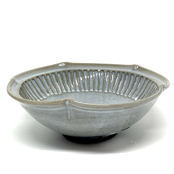 Terunobu Hirata — Fluted Straw White Rinka Bowl - Australian made Ceramics 