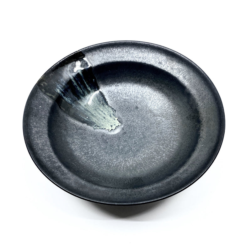 Terunobu Hirata — Shirahagi on Black Matte Bowl - Australian made Ceramics 