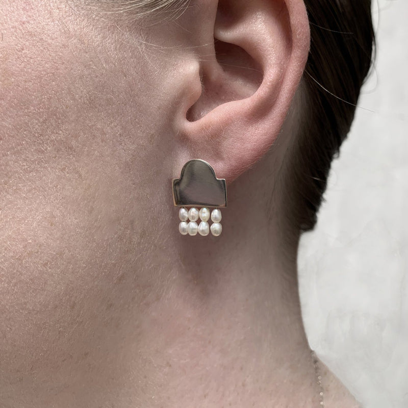 Victoria Mason — 'To Hold' Short Tassel Earrings with Seed Pearls - Australian made Jewellery 