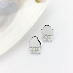 Victoria Mason — 'To Hold' Short Tassel Earrings with Seed Pearls - Australian made Jewellery 