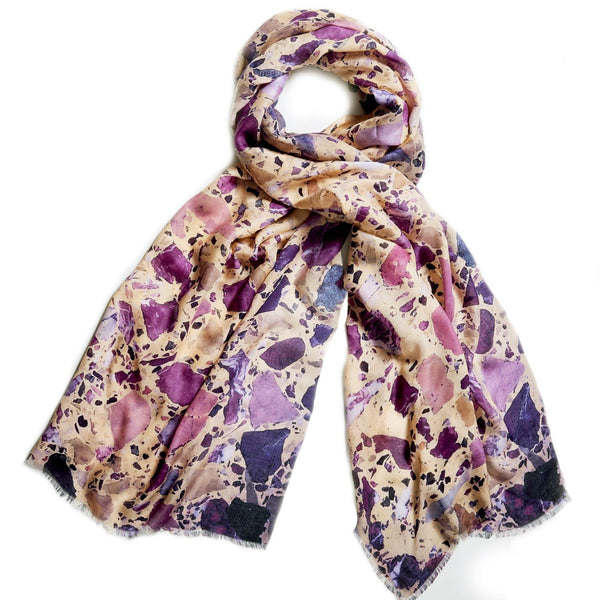 Wendy Bannister, Taxidi — Paros Terrazzo Modal Cashmere Scarf (Comes with Complimentary Matching Face Mask) Textiles Wendy Bannister | Craft